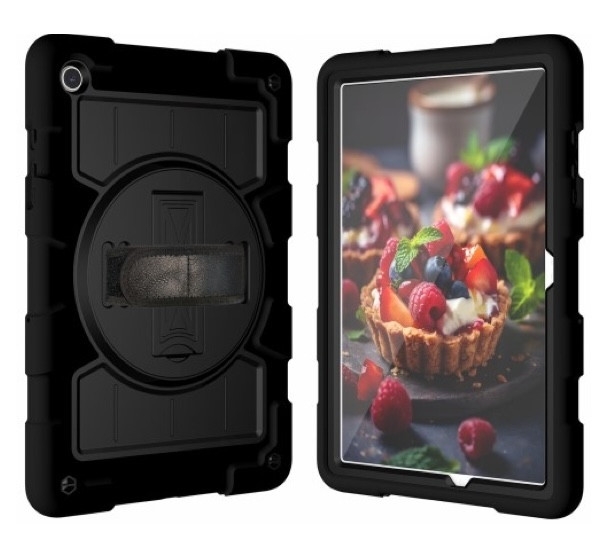 Casecentive Handstrap Hardcase with strap Galaxy Tab A9 Plus black