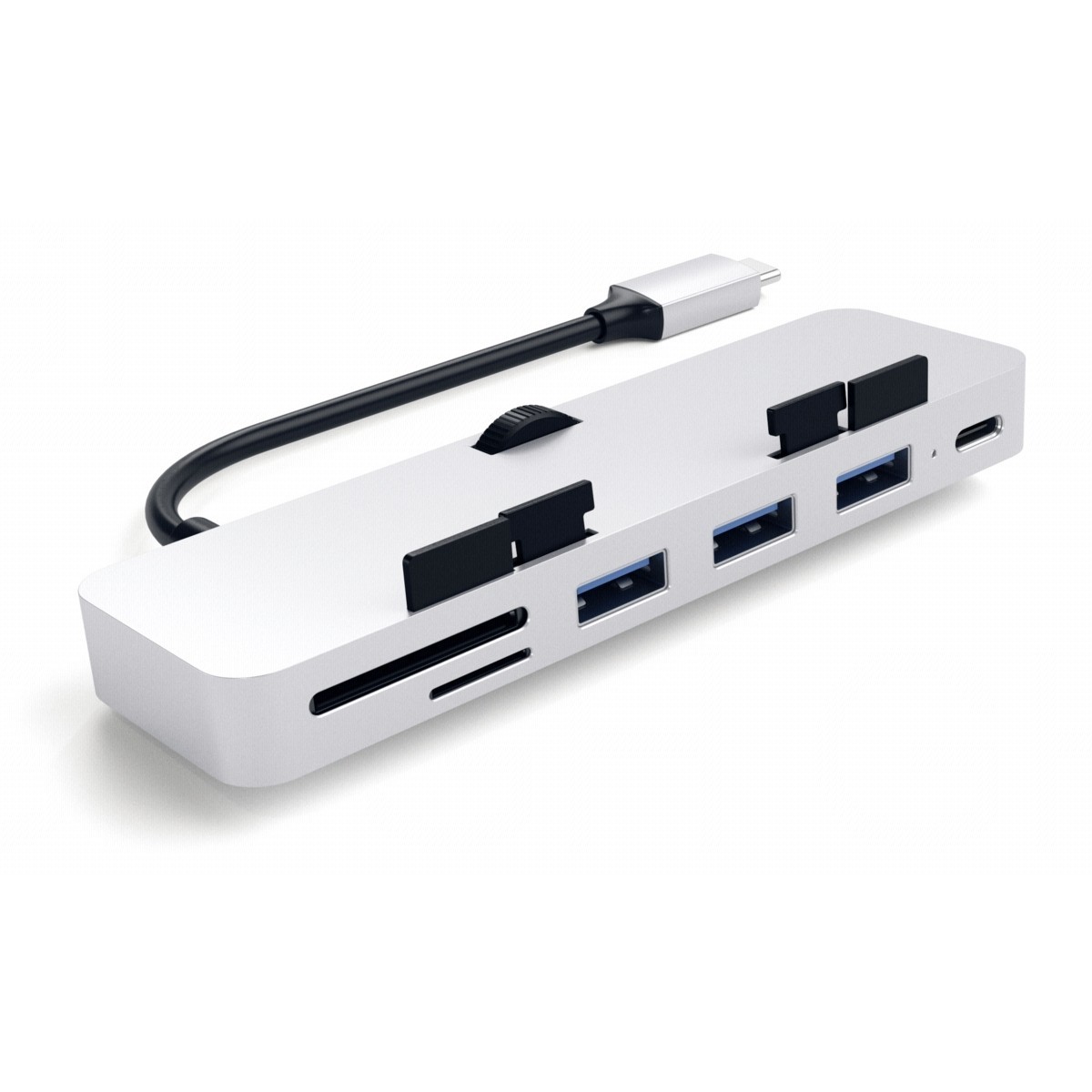 Satechi USB-C Hub Aluminium Clamp Pro zilver